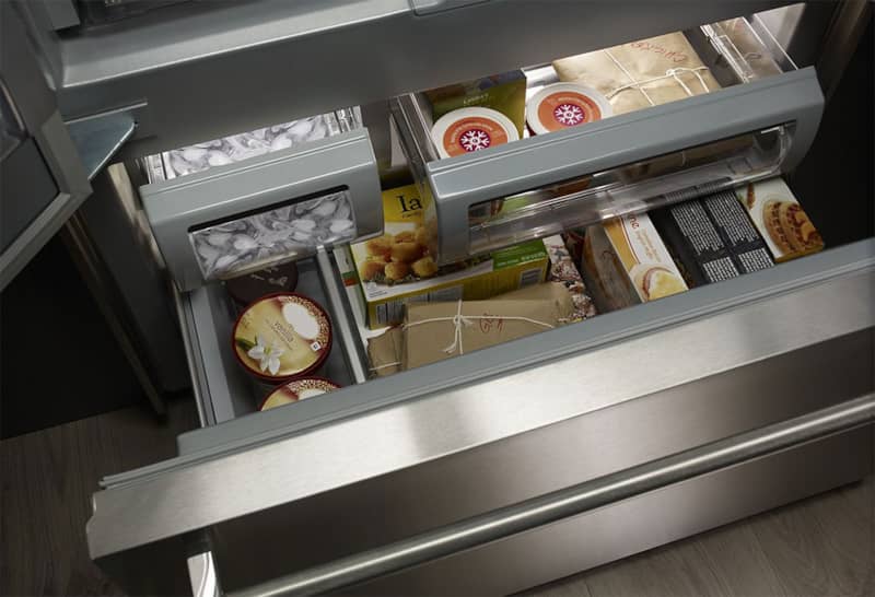 KitchenAid 42 Stainless Steel Built-In French Door Refrigerator With Platinum Interior Design