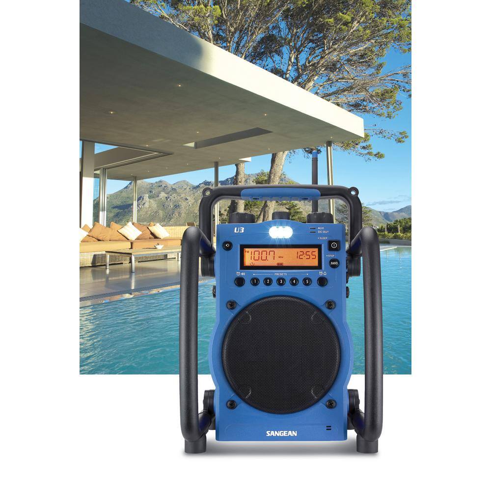 Sangean AMFM Ultra Rugged Digital Tuning Radio in Blue U3