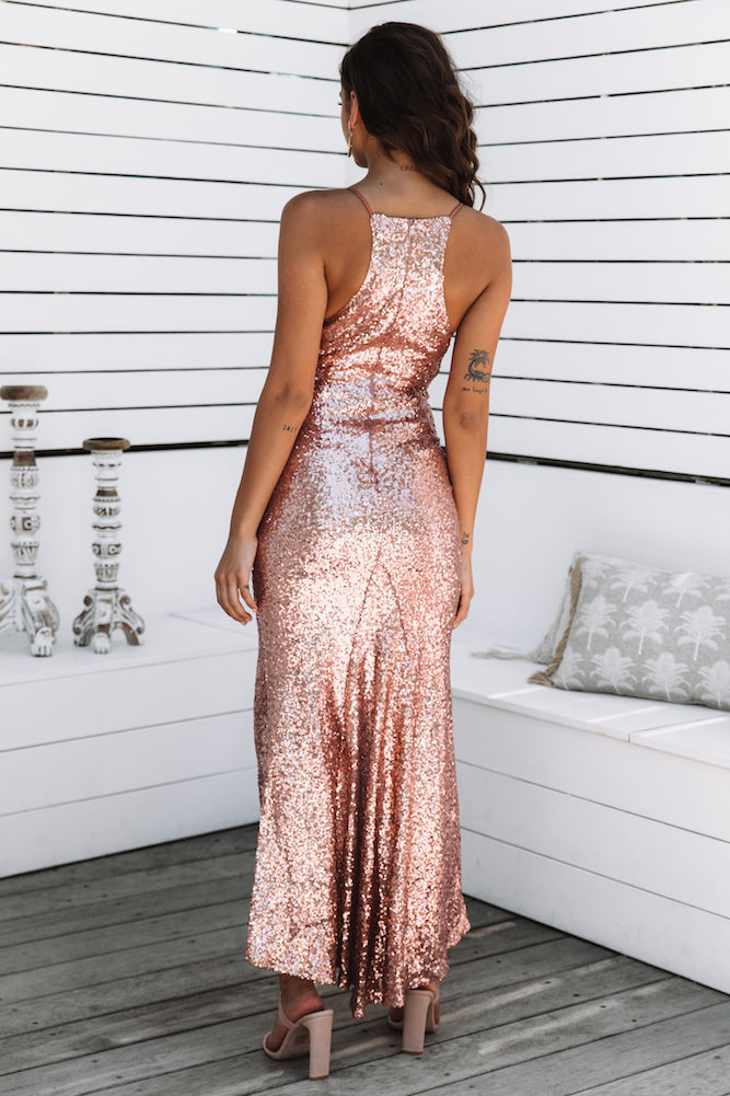 Not All That Glitters Maxi Dress Pink