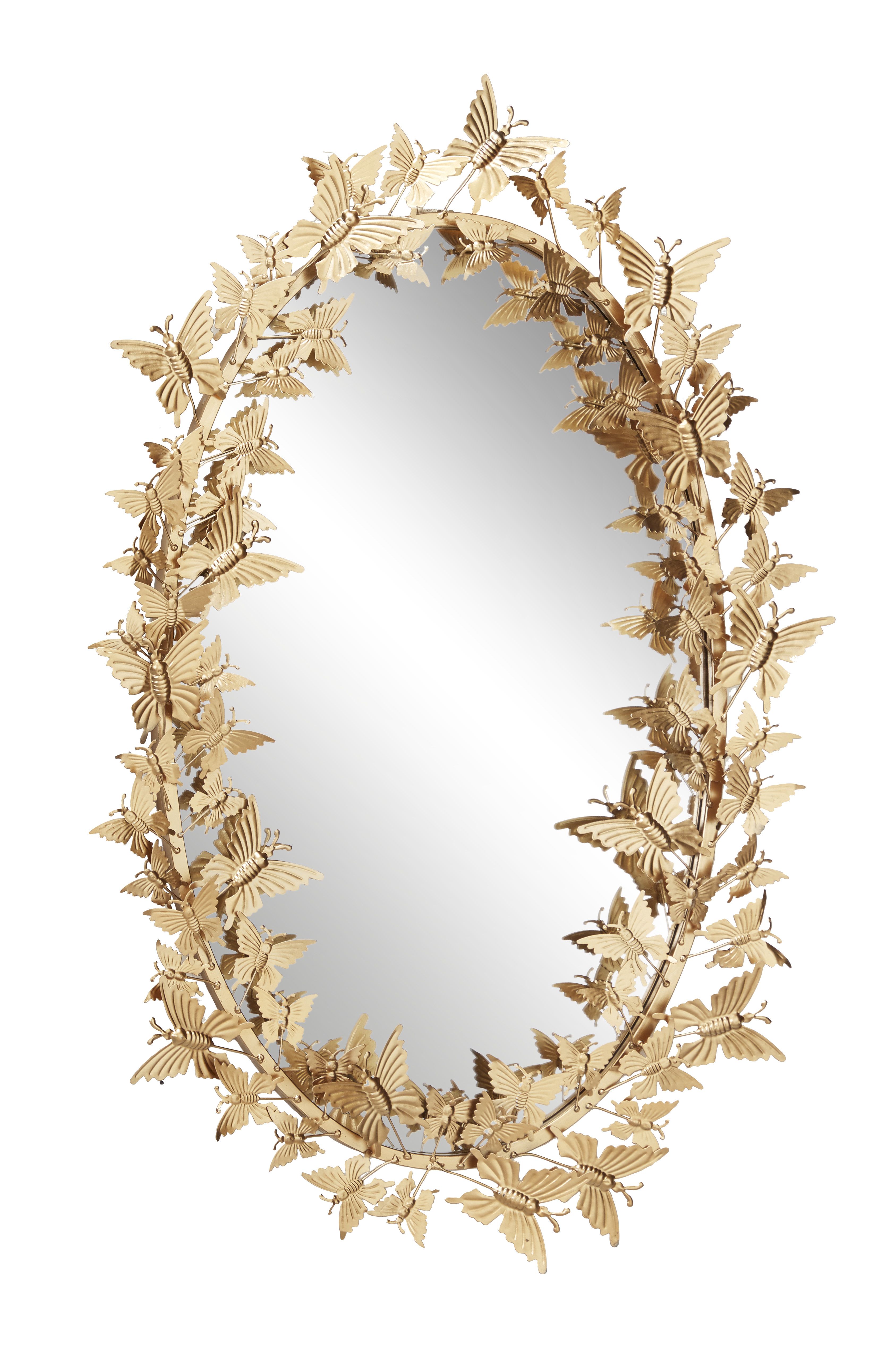 Gold Glam Metal Wall Mirror 33 x 19