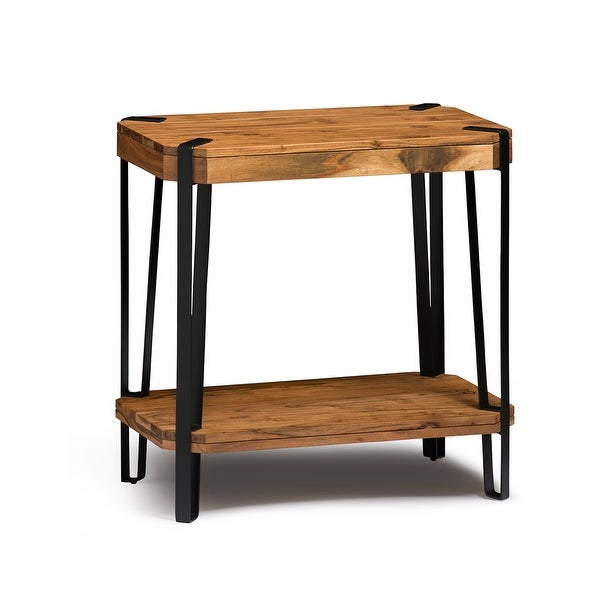 Ryegate Natural Live Edge Solid Wood with Metal End Table