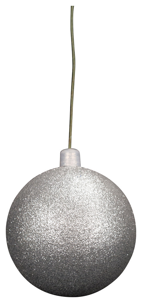 80Mm 3 quotSilver Glitter Ball Ornament With Wire   Contemporary   Christmas Ornaments   by Queens of Christmas  Houzz