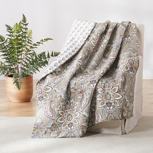 Kassandra Medallion Quilted Throw Levtex Home