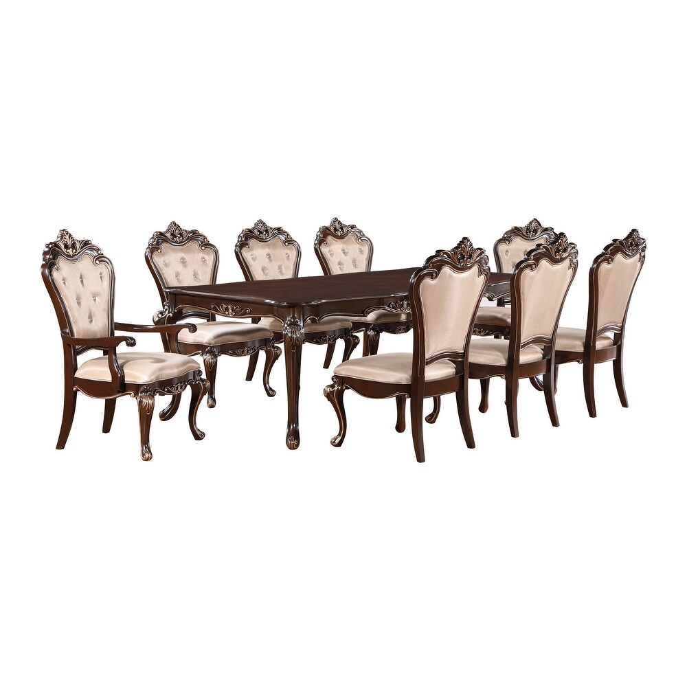 New Classic Furniture Gramercy Beige and Cherry 7 Piece Dining Set