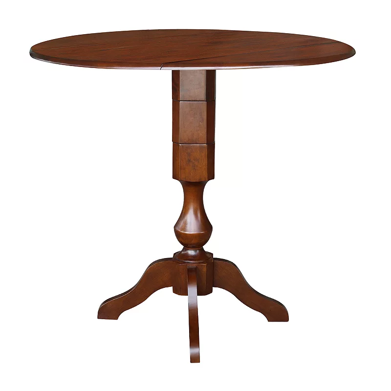 International Concepts Round Dual Drop Leaf Pedestal Dining Table