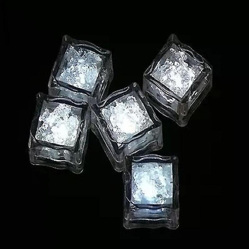 10pcs Glowing Ice Cube Colorful Touch Sensor Night Light Led Flashing Ice Cube White