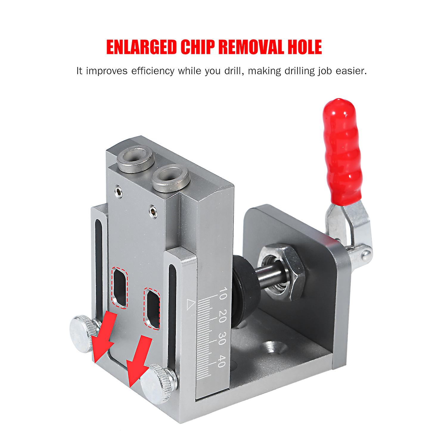 Pocket Hole Locator Jig Kit Aluminum Alloy 15 Degree Angle Oblique Hole Drilling Guide Positioner With Quick Clamp Wood Working Tool No.328567