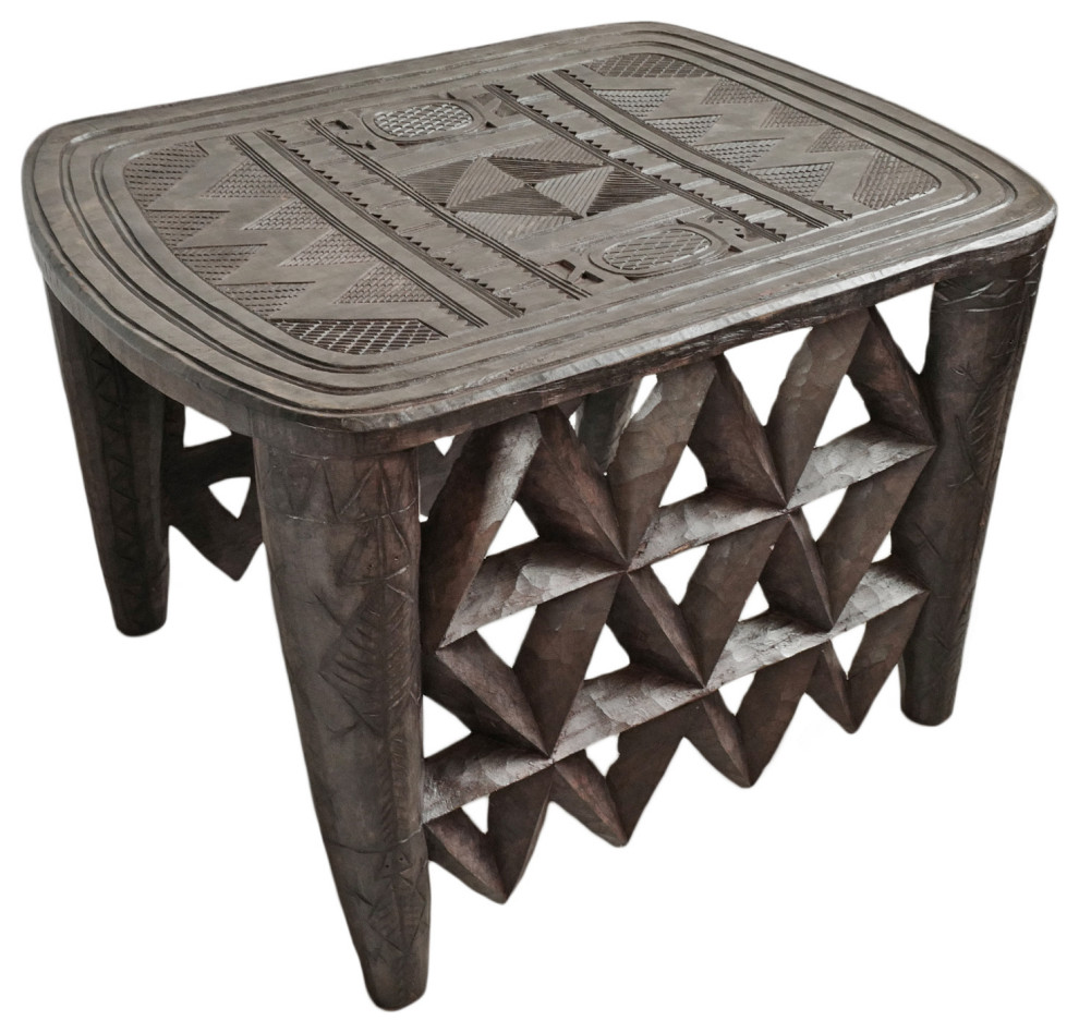 Consigned Vintage Large Nupe Table Stool   Rustic   Side Tables And End Tables   by Design Mix Furniture  Houzz