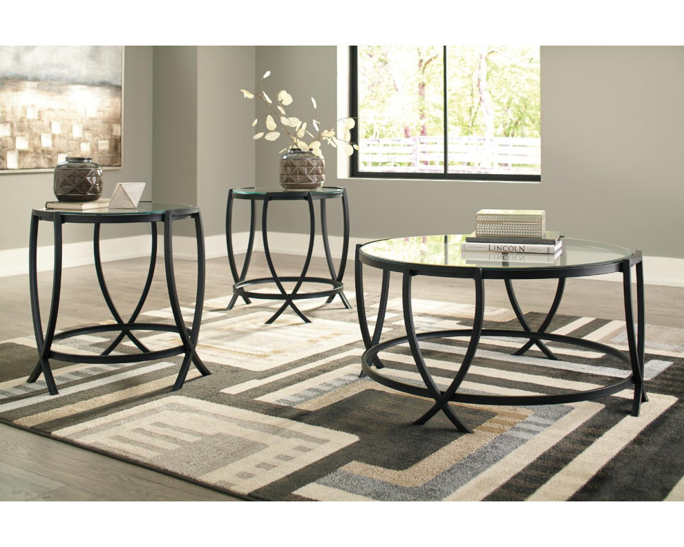 Tarrin Black Occasional Table Set of 3   Transitional   Coffee Table Sets   by Ashley Furniture Industries  Houzz