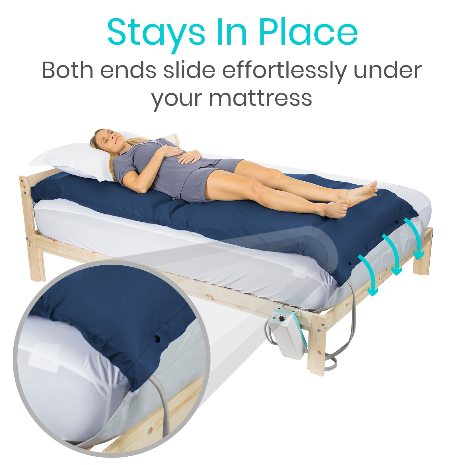 Vive Alternating Pressure Mattress 5” -  Air Topper Pad with Electric Pump