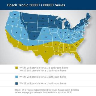 Bosch 17 kW 220240-Volt 2.6 GPM Whole House Tankless Electric Water Heater Tronic 6000C WH17