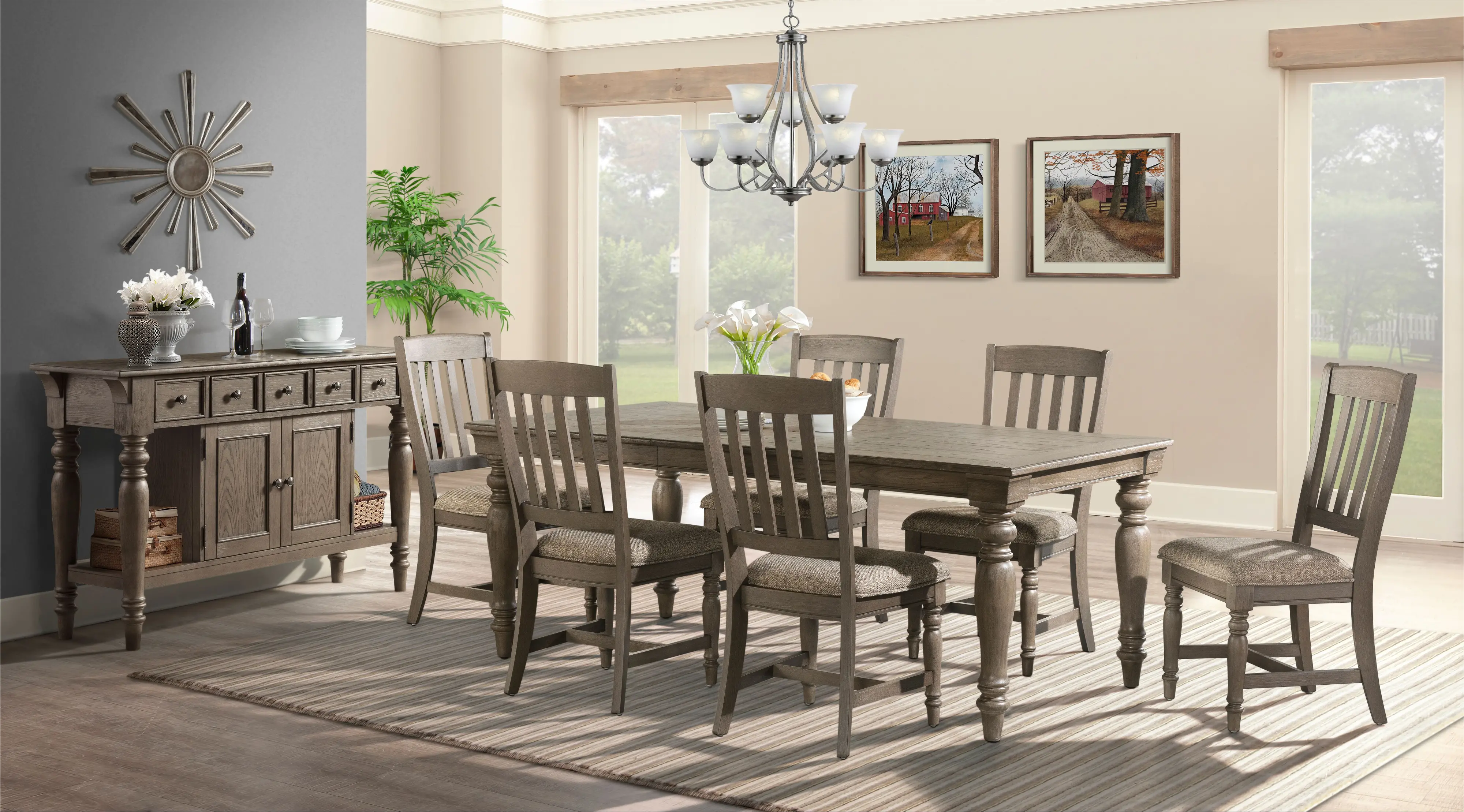 Balboa Light Brown 5 Piece Counter Height Dining Room Set