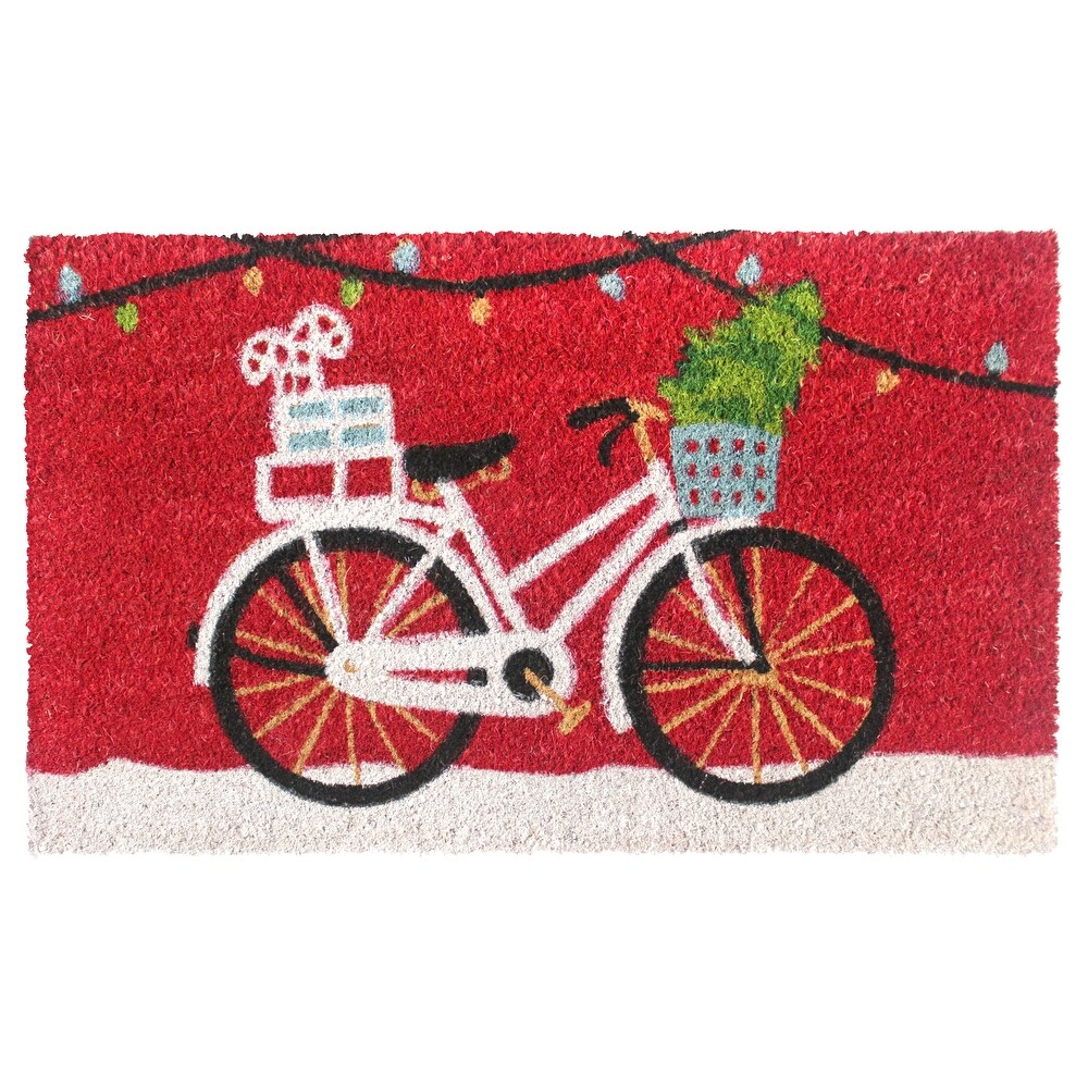 RugSmith Multi Machine Tufted Christmas Cycle Doormat  18\