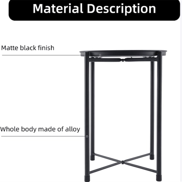 Round X-shaped Rods End Table Removable Top Metal Tray Side Table Small Coffee Table for Living Room，Bedroom，Small Space