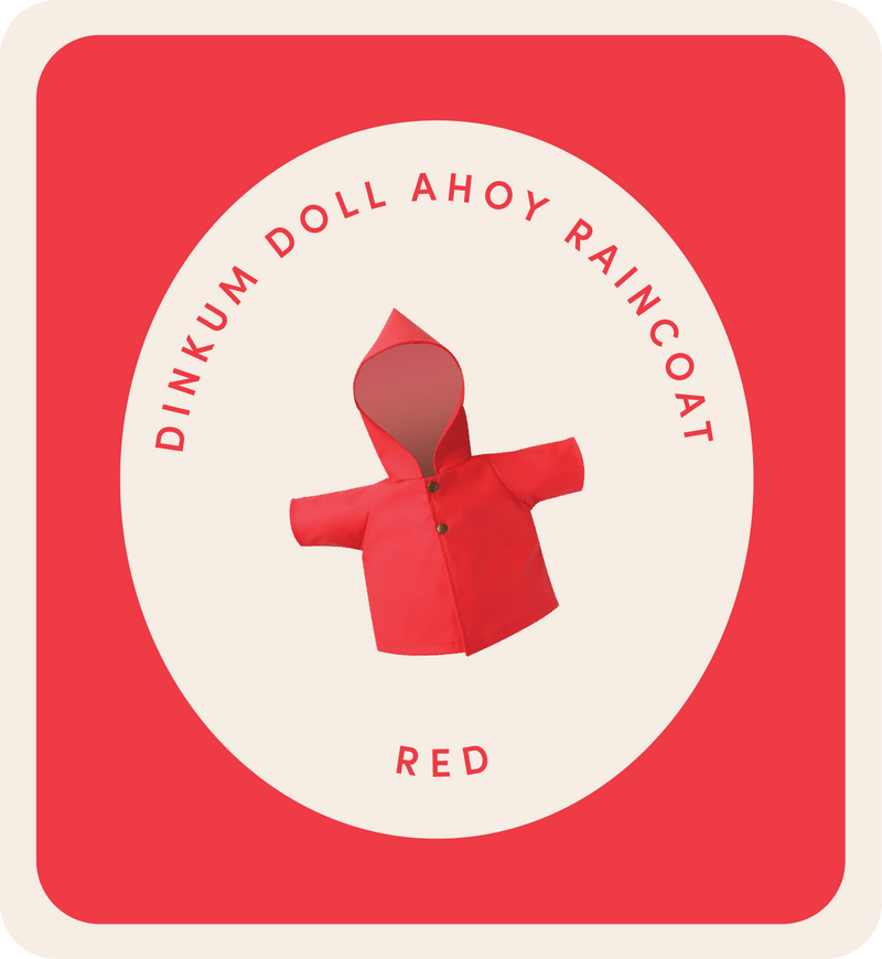 Dinkum Doll Rainy Play Outfit - Red by Olli Ella