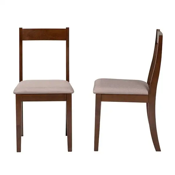 Carola Mid-Century Modern Dark Brown Finished Wood 2-Piece Dining Chair Set