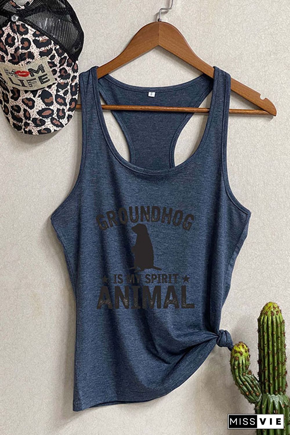 Groundhog Is My Spirit Animal Sleeveless Tank Top Wholesale