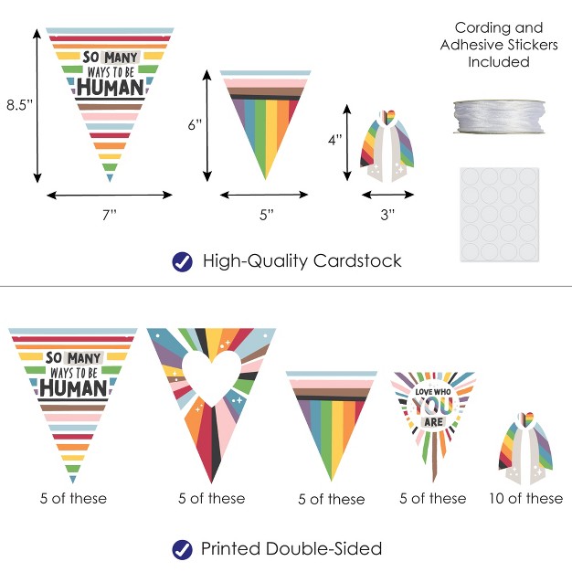 Big Dot Of Happiness So Many Ways To Be Human Diy Pride Party Pennant Garland Decoration Triangle Banner 30 Pieces