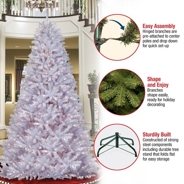 National Tree Company 9 ft. North Valley White Spruce Tree with Clear Lights