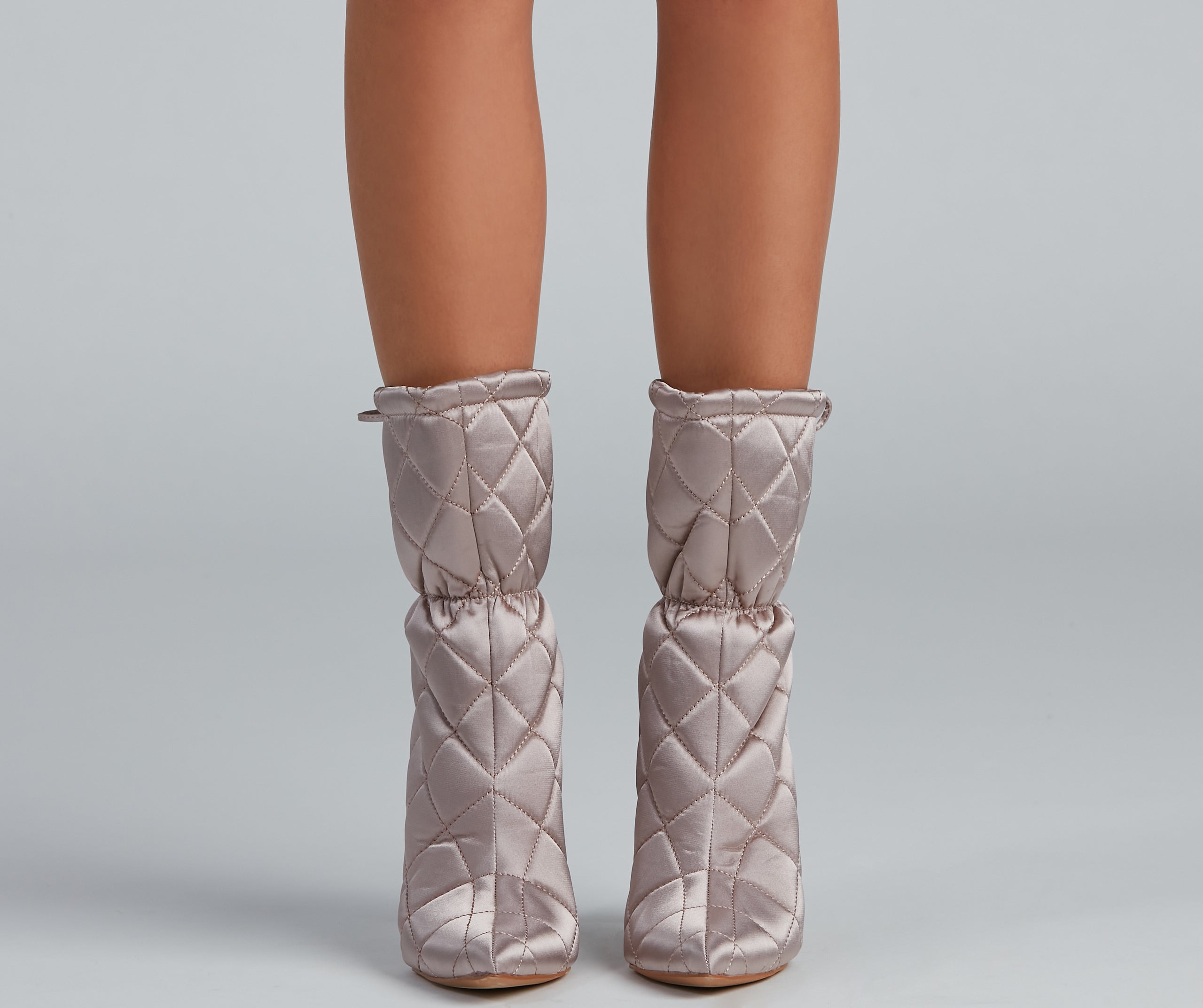 Quilted Beauty Scrunch Stiletto Booties