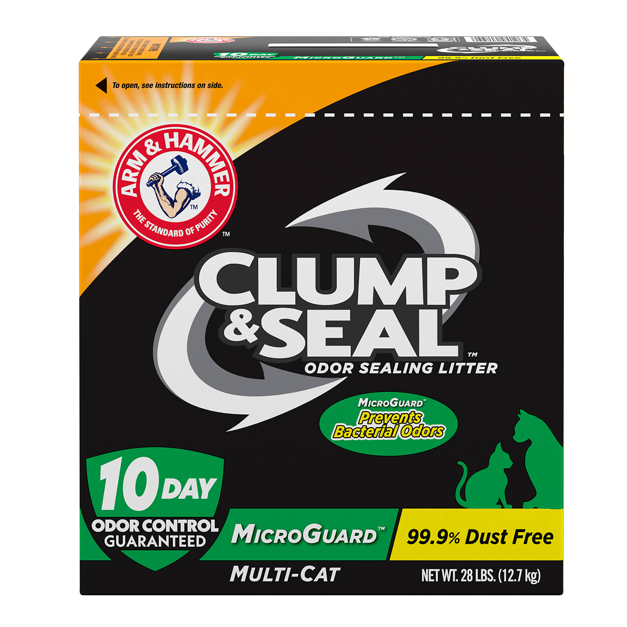 Arm  Hammer Clump  Seal Microguard Cat Litter， 28 lbs.