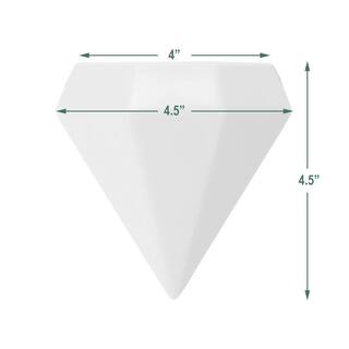 Arcadia Garden Products Diamond 4-12 in. x 4-12 in. Matte White Ceramic Hanging Planter AP13W