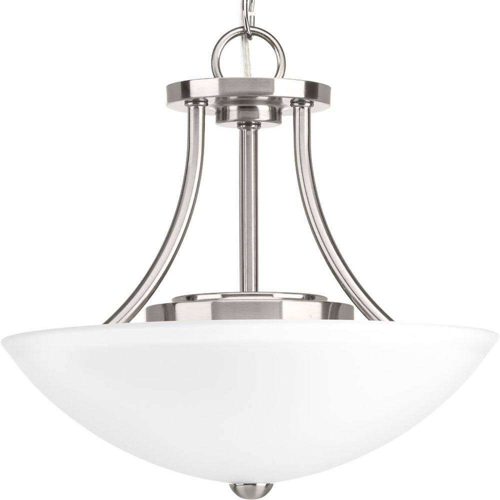 Progress Lighting Gather Collection 17-Watt Brushed Nickel Integrated LED Semi-Flush Mount P350088-009-30