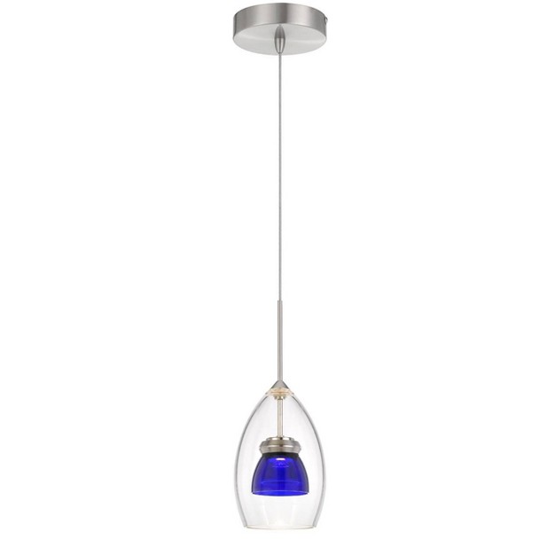 Integrated Led Dimmable Double Glass Mini Pendant Blue Cal Lighting