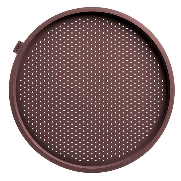 Lekue Silicone Perforated Pizza Pan 14 inch Diameter Brown