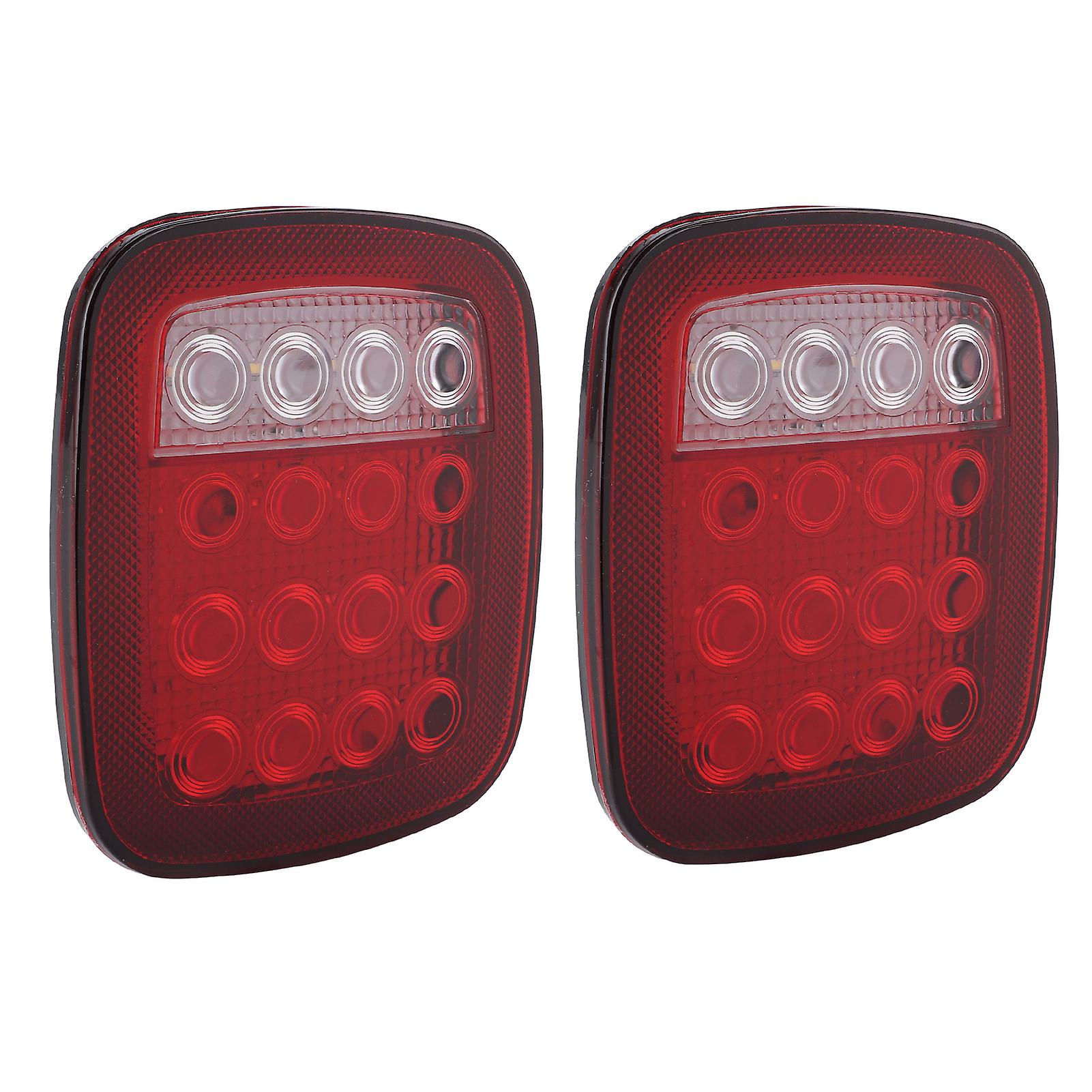 16led Reversing Light Dual Color Red White Side Marker Lamp Squareshape Fit For Jeep Wrangler Jk Cj Yj 19762006