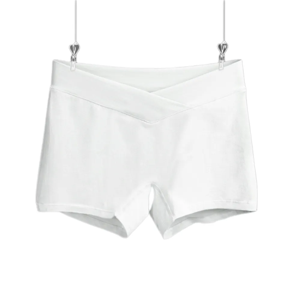 Maternity Low-Waist Safety Shorts – Lightweight 3/4 Length Pure Cotton Belly Support Underwear