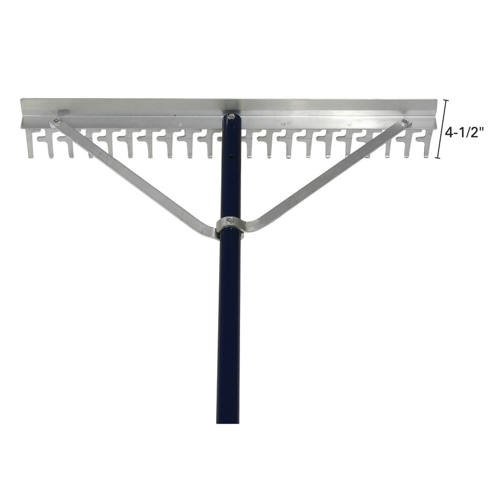 Extreme Max 3005.4233 24" Commercial-Grade Screening Rake for Beach and Lawn Care with 66" Handle