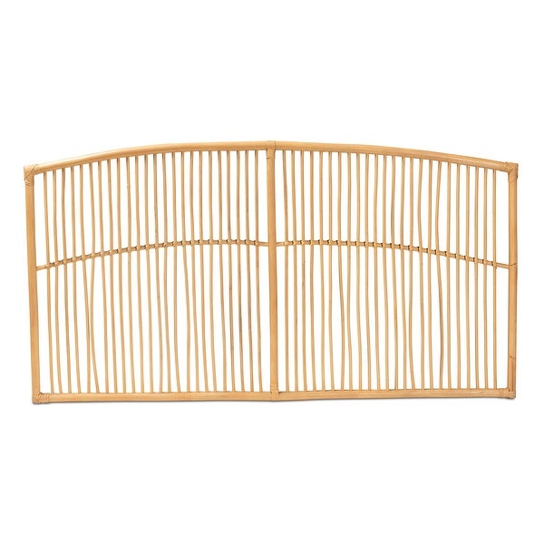 Malvina Modern Bohemian Natural Rattan Wall-mountable Headboard-Queen - - 35732474