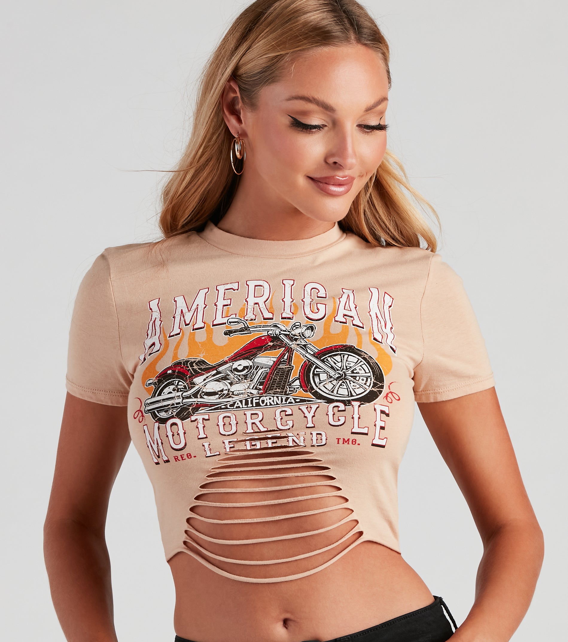 Biker Babe Cropped Graphic Tee