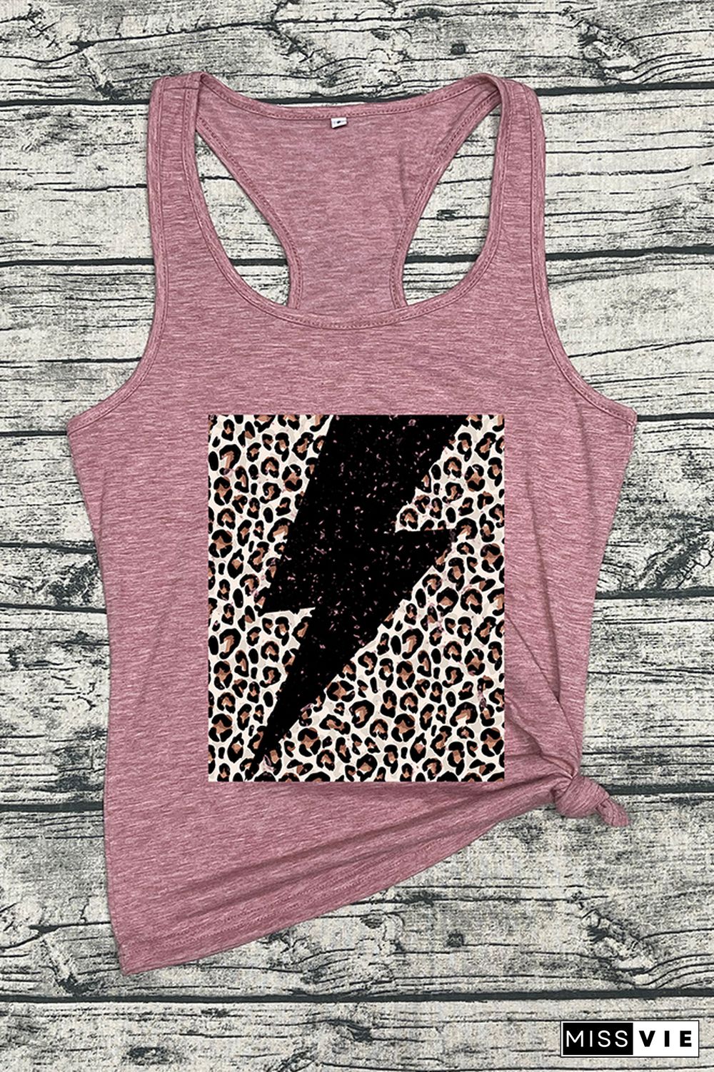 Leopard Grain Lightning Sleeveless Tank Top Wholesale