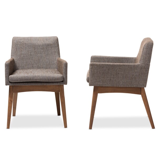 Carson Carrington Lillestrom Mid-Century Modern and Gravel Upholstered Dining Chairs