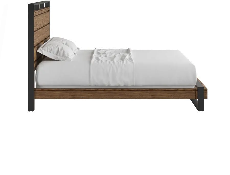 Hedrick Brown and Black Queen Platform Bed