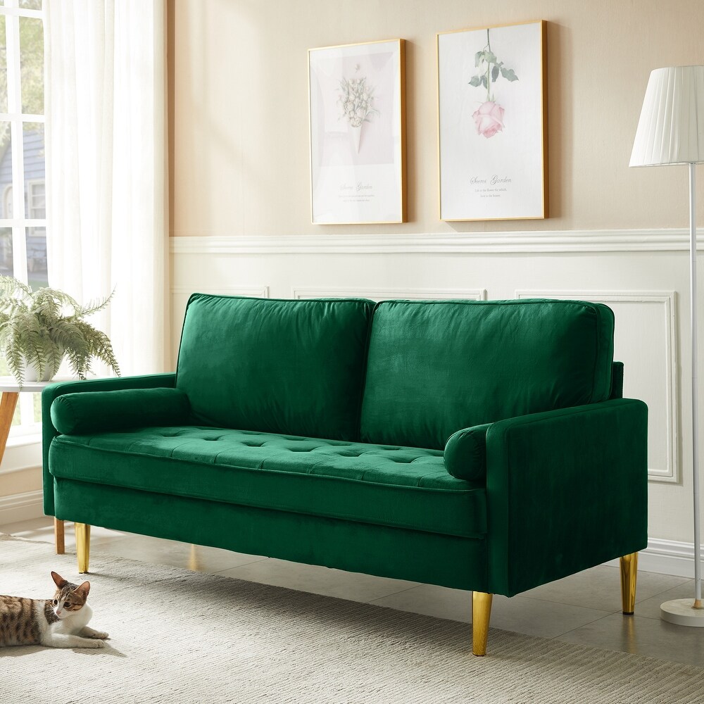 Tufted Seat Settee Sleeper Loveseat Green Velvet Loveseat Recliners