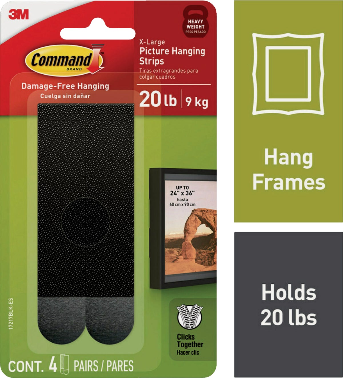 Command Picture Hanger Strips Black