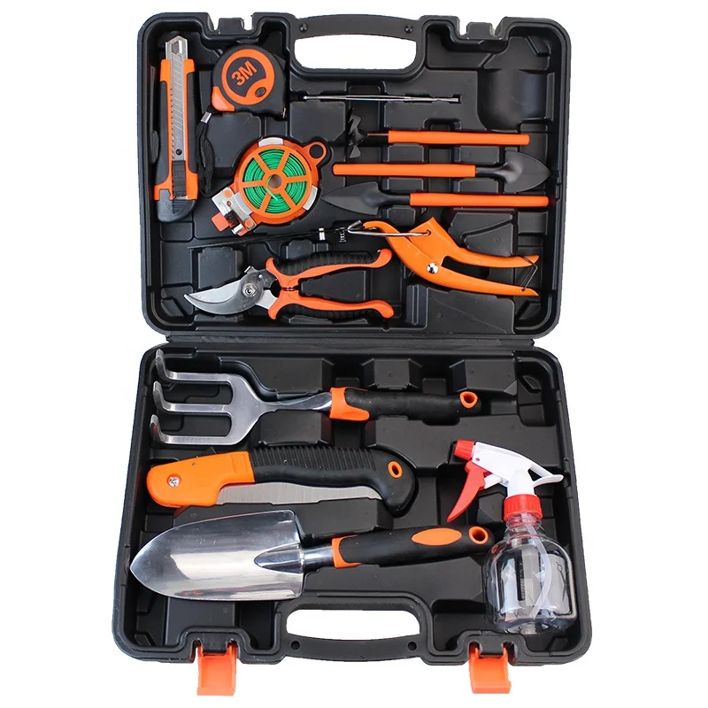 Aluminum oy Heavy Duty Garden Tools 14 PCS Rake Weeder Pruner Shears Sprayer Ideal Gardening Gift Manual Tool Kit Set for Men