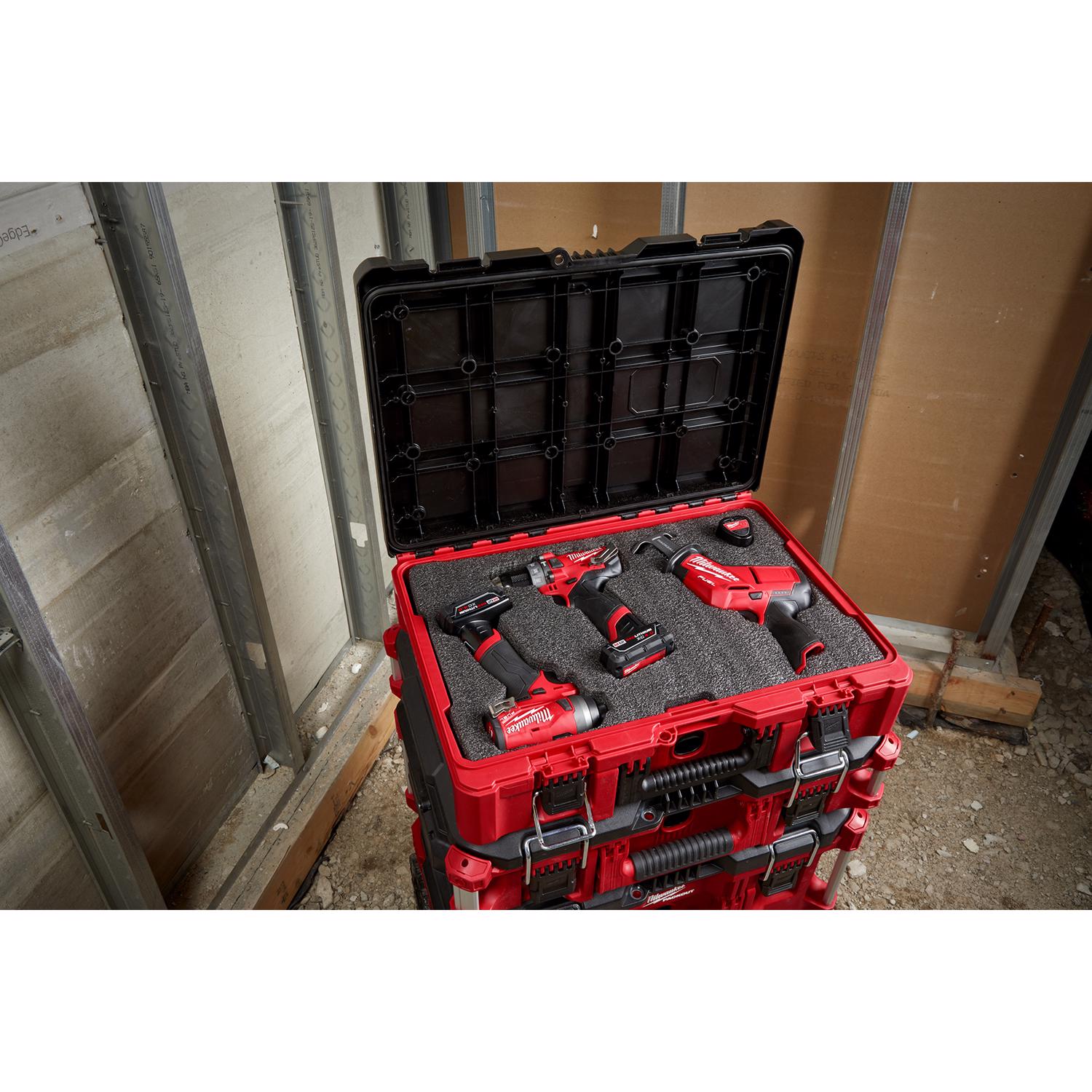 MW Packout 20 in. Tool Case with Foam Insert Black/Red