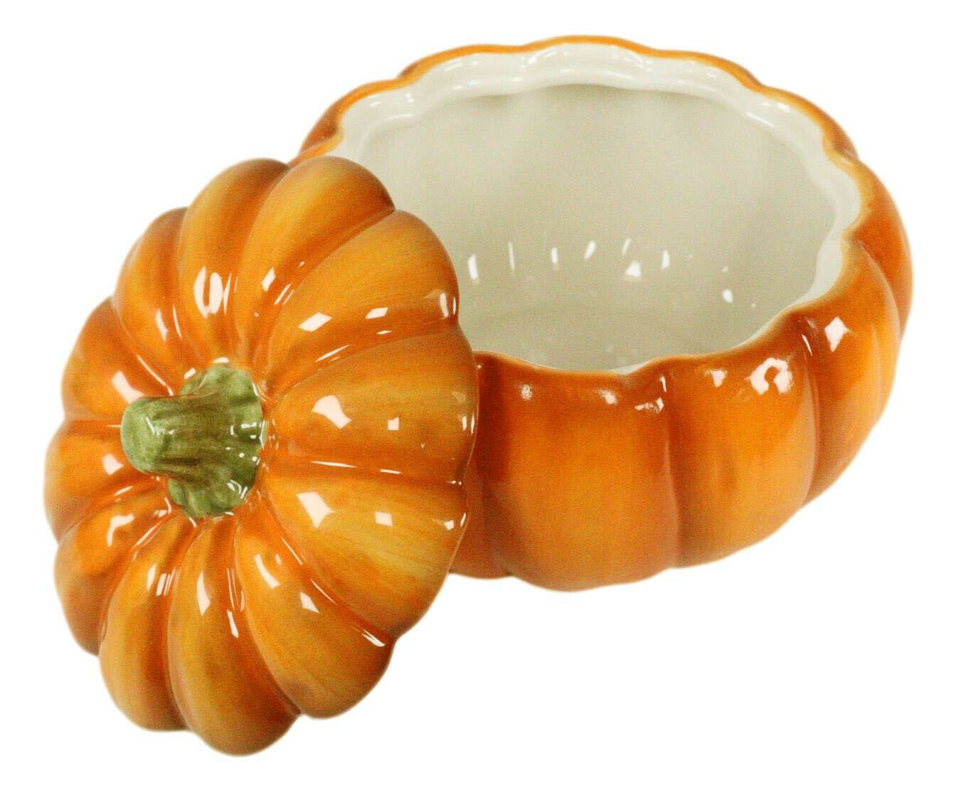 1 Pack Of 2 Kitchen Festive Bright Orange Ceramic Pumpkin Soup Dessert Bowl EBR02