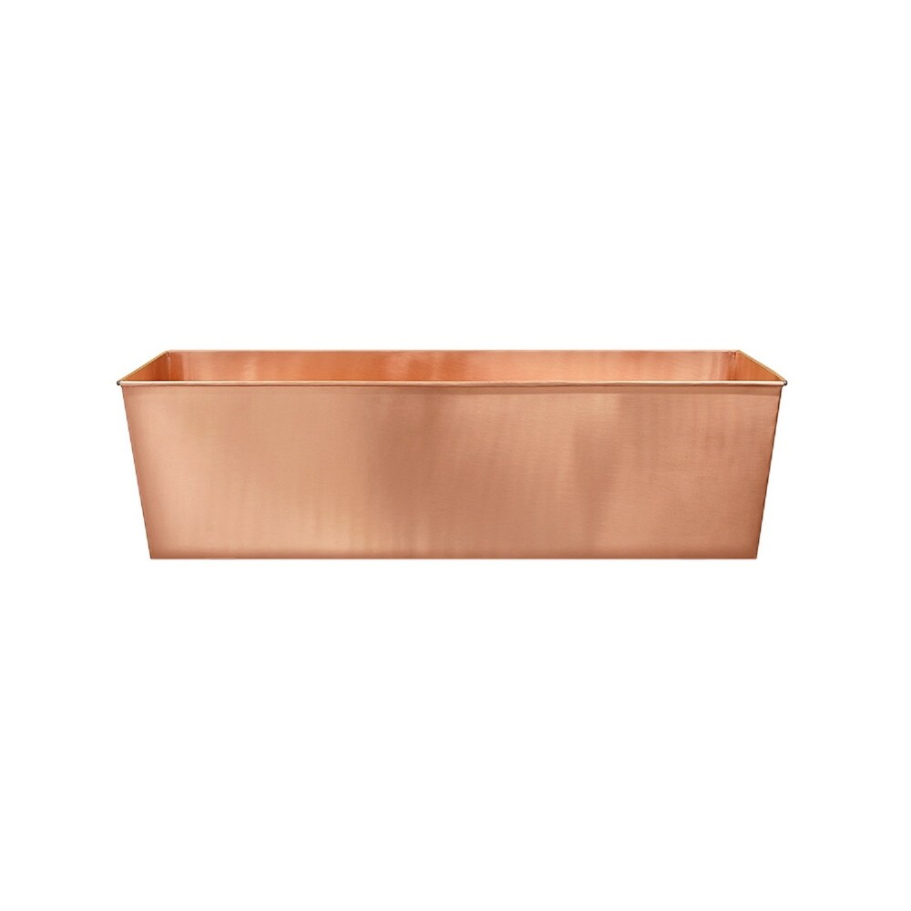 Achla Designs Large Solid Copper Flower Box  35 Inch Wide  Satin Copper