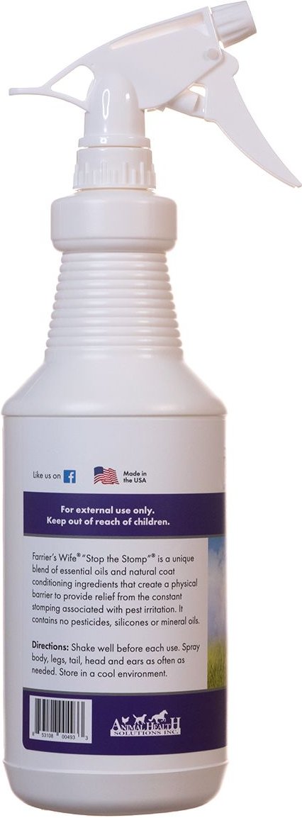 Farrier's Wife Stop the Stomp Natural Pest Repellant Horse Spray， 32-oz bottle