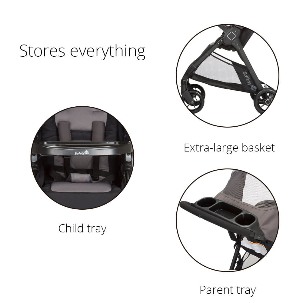 Safety 1ˢᵗ Smooth Ride Travel System Stroller and Infant Car Seat, Monument