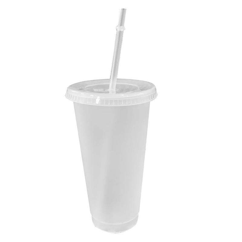 Reusable Straw Cup Plastic Cup Coffee Juice Straw Mug Personalized Plastic Bottom Outdoor Portable Cup Bar Accessories For Drink