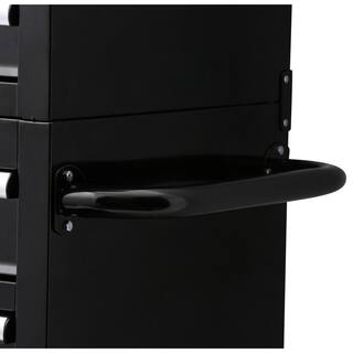 Husky 41 in. W x 24.5 in D Standard Duty 16-Drawer Combination Rolling Tool Chest and Top Tool Cabinet Set in Gloss Black HOTC4116B13S