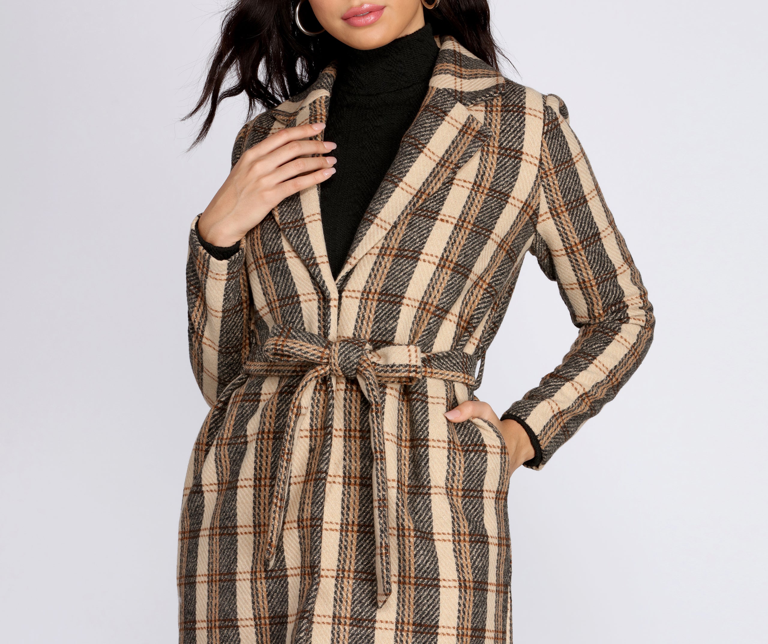 Plaid And Simple Long Coat