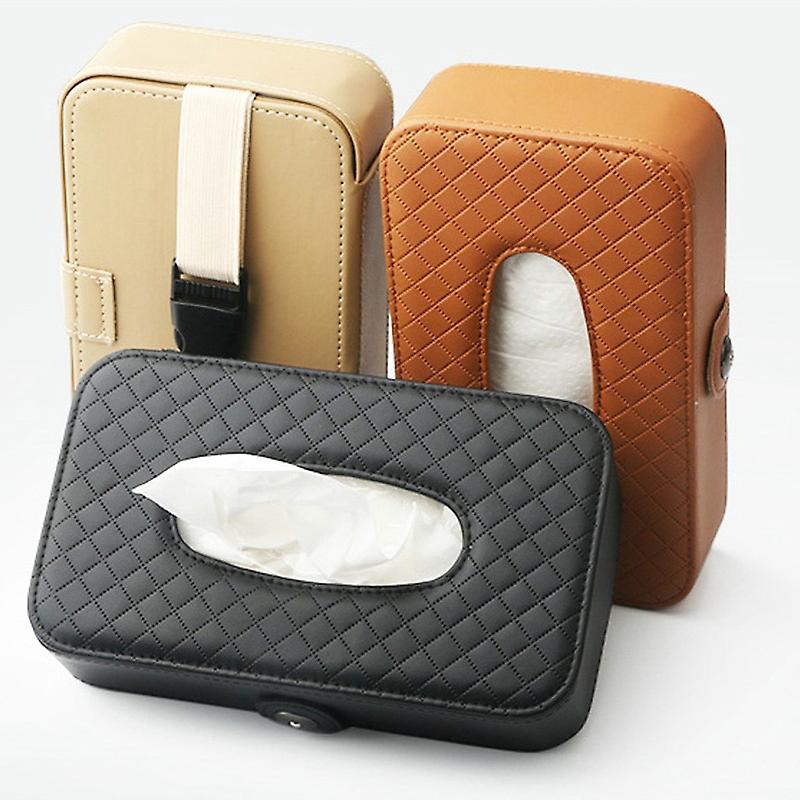 Universal Car Tissue Box Hangable Case With A Pack Of Tissues Pu Leather Car Tissue Bag Home Napkin Papers Dispenser Toilet Paper Holder Table Decorat