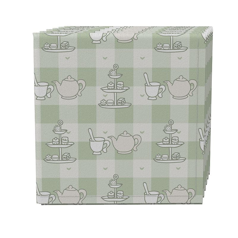 Napkin Set of 4， 100% Cotton， 20x20， Tea Time Plaid